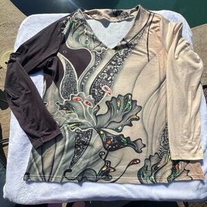 Artistic Long Sleeve Top with Abstract Design